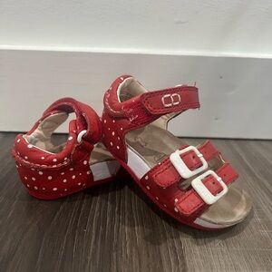Clarks Red Polka Dot Sandals Toddler Size 4